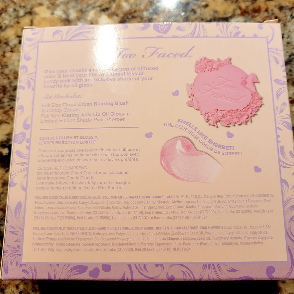 🌺Too Faced Dream A Little Dream Blush & Lip Gloss Set Pink Blush